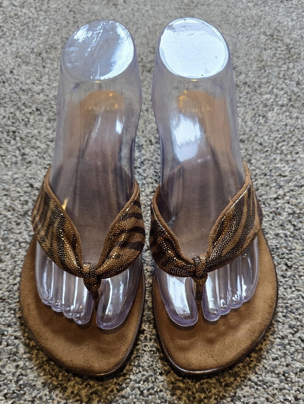 Italian Shoemakers Women’s Zebra Print Wedge Thong Sandals Size 6 - Picture 8 of 8